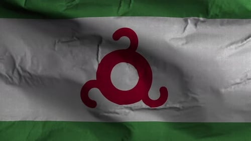 Ingushetia Flag Waving Realistic Loop Animation