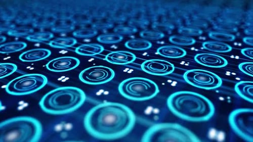 Futuristic Digital Circuit Grid Loop Background