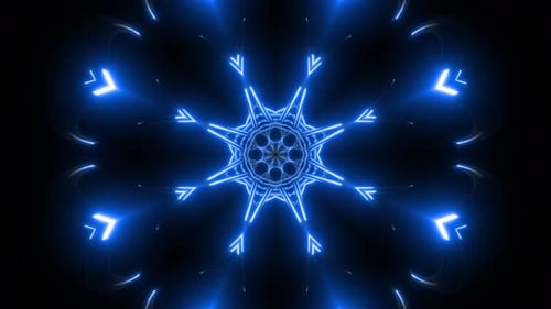 4k blaue Neon-Blumen-Schleife