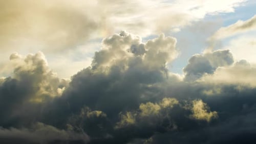 Epic Storm Tropical Clouds at Sunset. FHD Timelapse.