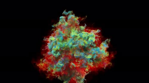 Dynamic Colorful Fluid Smoke Burst Reveal Transition