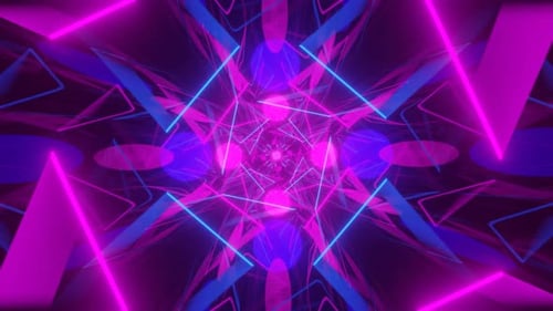 Abstract Flying in Futuristic Corridor Seamless Loop Background