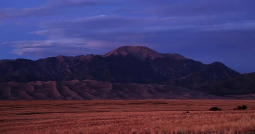 Great Sand Dunes National Park in Colorado blue hour to dark time lapse video.