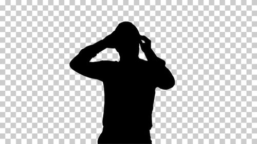 Silhouette worker , Alpha Channel