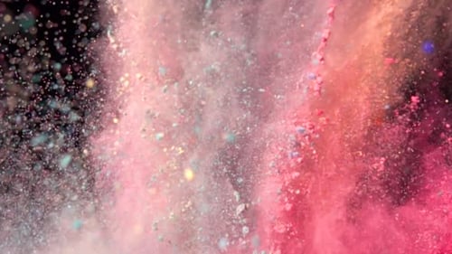 Colorful Powder Explosion in Slow Motion