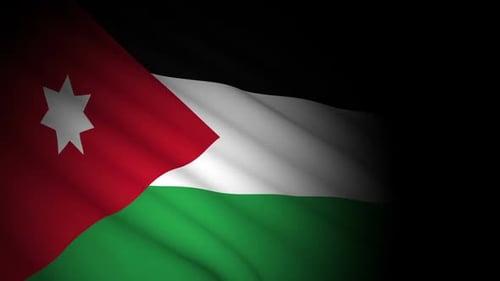 Realistic Waving Jordan National Flag Animation
