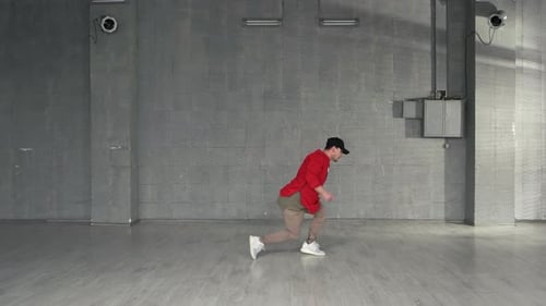 Young Man Dance Performance in Empty Urban Studio