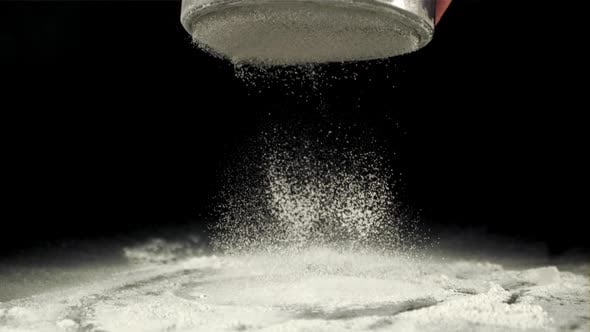 Super Slow Motion for Baking Flour is Sifted Through a Sieve, Food ...