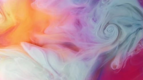 Abstract Swirls of Colorful Plumes in Motion