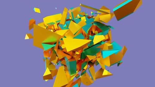 VJ Loop animation of cube destruction.