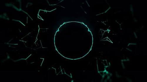 Digital Audio Spectrum Visualizer with Glowing Geometric Lines