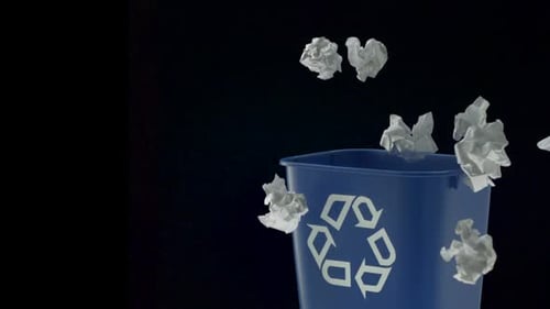 Papier in den Mülleimer werfen, Zeitlupe