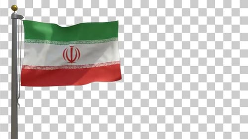 Waving National Flag of Iran Realistic 3D Animation