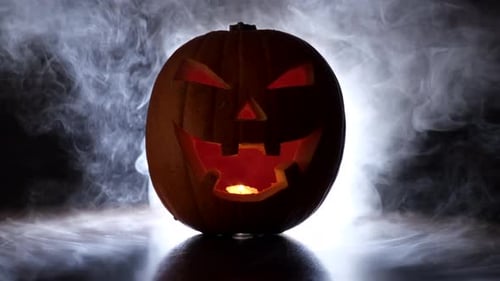 Halloween Jack-o'-Lantern with Smoke