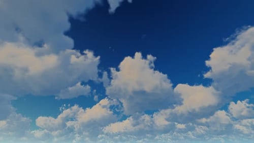 Time-Lapse of White Clouds Moving Across a Blue Sky