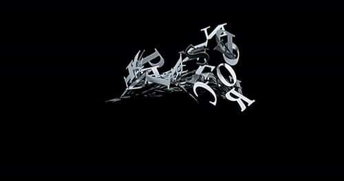 Animated Letters Falling on a Black Background