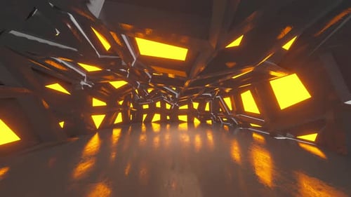 Modern architecture interior visualisation, 3D animation