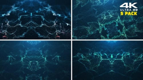 Abstract Digital Particle Waves Cinematic Background Loop