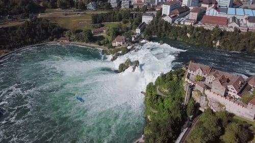 Aerial View of Rhine Falls, Switzerland
