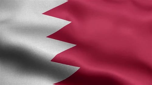 Bahrain National Flag Waving Fabric Animation