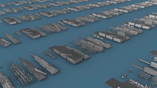 A Lot Of Building Materials In A Row 4k