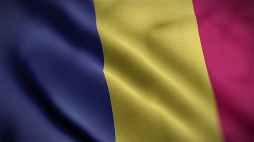 Seamless Waving Flag Animation with Blue Yellow and Red Stripes