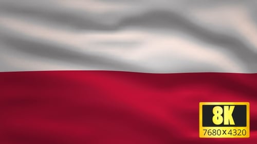 Animated Waving Poland National Flag Background