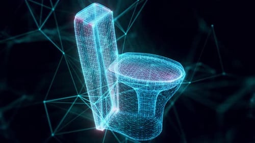 Toilet Hologram Close Up 4k
