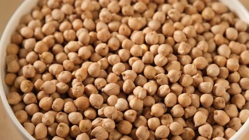 Bowl Full of Raw Brown Chickpeas