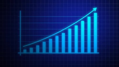 Futuristic Digital Growth Chart Animation with Rising Bars