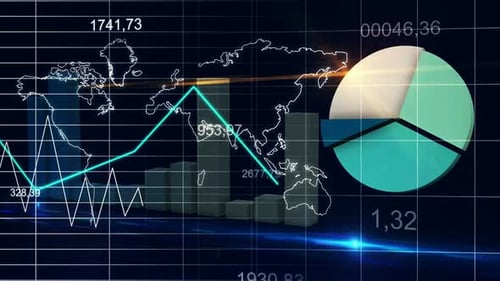 Animated Global Business Data with Charts and Graphs