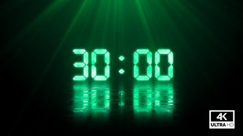 Digital Negative Countdown 30 Sekunden grün