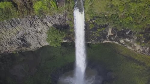 Waterfall in rainforest of New Zealand