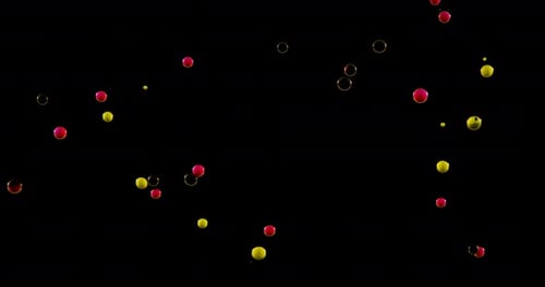 Abstract Spheres Floating on Black Background