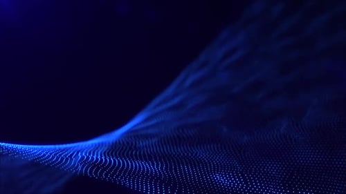Abstract Blue Particle Wave Background Animation