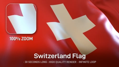 Seamless Loop of Waving Switzerland Flag