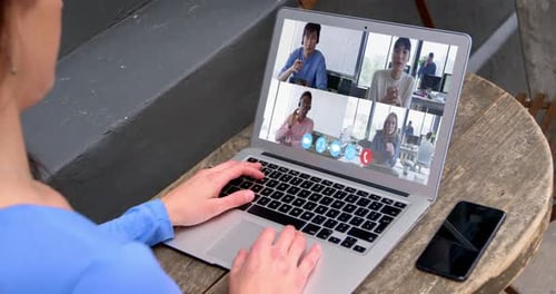 Modern Video Call User Interface Overlay for Remote Meetings