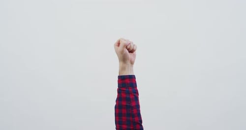Arm Raises Clenched Fist in Protest