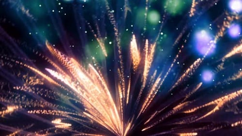 Abstract Glowing Particle Burst Celebration Background Loop