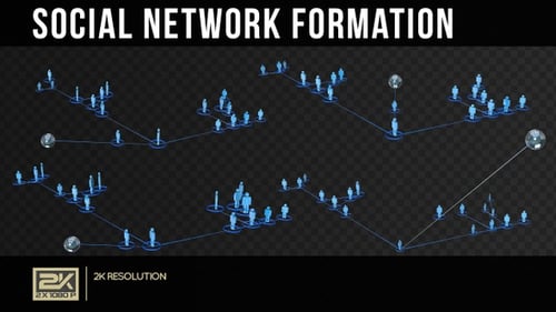 Animated Network Growth with Connected People Icons