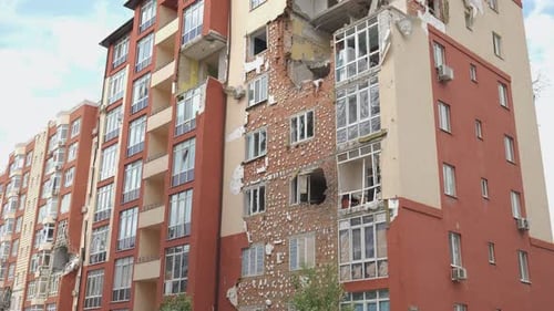 A Destroyed Residential Building in the Kyiv Region As a Result of Shelling By the Russian Army