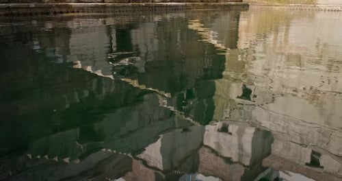 Ancient Architecture Reflected in Calm Stepwell Water
