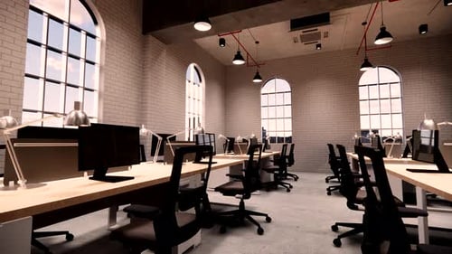 Interior Empty Modern Loft Office open space