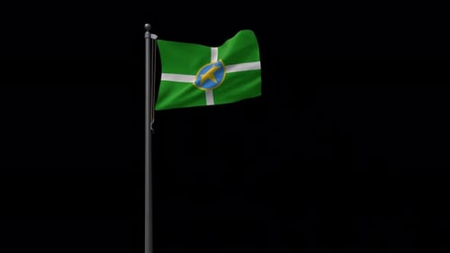 Generic Green Flag Waving on Pole Animation
