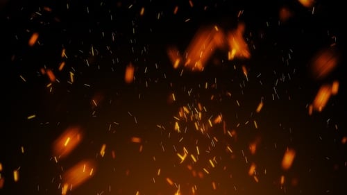Rising Fire Sparks Glowing Particles Background