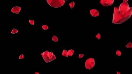 Elegant Falling Red Gemstones Overlay