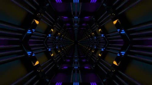 Circuito de túnel futurista colorido