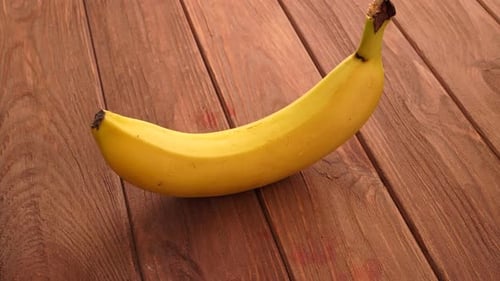 Ripe Banana on Wooden Surface