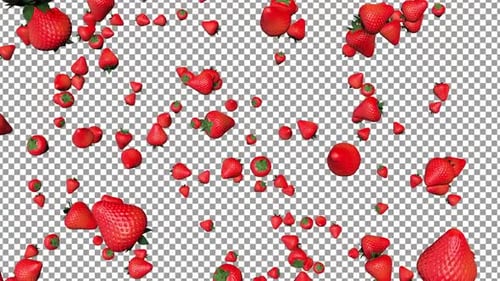 Fallende Erdbeeren