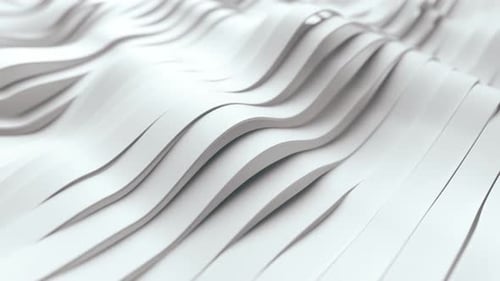 Abstract White Fluid Wave Ribbons Looping Background